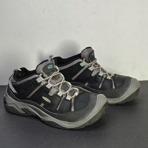Keen Womens Circadia Hiking Shoes 9.5 Black Leather Waterproof LuftCore 1026772